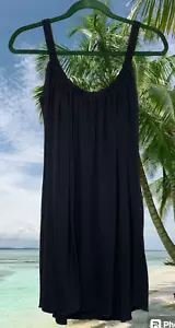 Venus Swimsuit Cover-up Dress Black Spaghetti Strap Off Shoulder Large - Picture 1 of 9