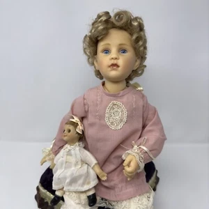 Goebel “Mary” Doll 15.5” w/ Bench & Baby – Memories of Childhood Series - Picture 1 of 15