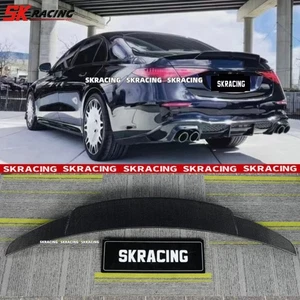 Carbon Fiber Rear Trunk Spoiler Wing Fits For Benz S450L S580 W223 2021-2024 - Picture 1 of 24