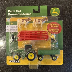 Ertl John Deere Acker Traktor Scheune Set NEU Wagenzaun Bauer Kühe grün - Bild 1 von 5