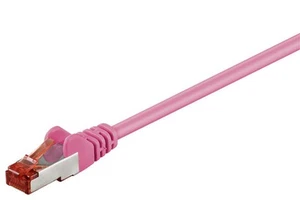 3x CAT 6 Netzwerkkabel S/FTP; CAT 6-0015 S/FTP PIMF MAGENTA 0.15m - Photo 1/1