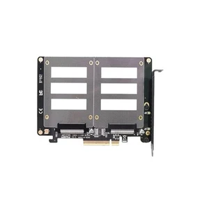 Adaptador U.2 SSD a PCIe X8 PCIE 4.0 a Dual 2x U.2 SFF-8639 Tarjeta Elevadora de Disco 20mW - Imagen 1 de 9