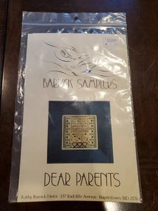 Barrick Samplers "Dear Parents" Counted Cross Stitch Single Pattern  - Picture 1 of 3