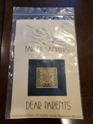 Barrick Samplers "Dear Parents" Counted Cross Stitch Single Pattern  - Image 1 of 3