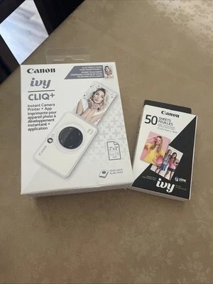 Impresora fotográfica Canon Ivy CLIQ + cámara instantánea - blanco perla - caja abierta  Foto 1 de 4