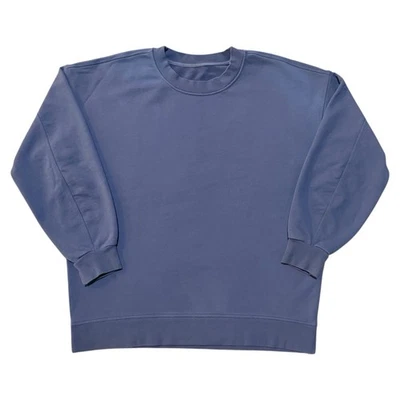 Lululemon Perfectly Oversized Crew Sweatshirt Blue Women’s Size 10 Cotton Fleece - Image 1 of 3