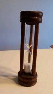 Vintage Viking Hand Made Wood Sand Hourglass 8 Minute Timer 6 3/4" - Picture 1 of 5