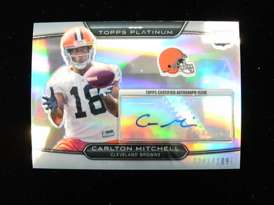 2010 Platinum Carlton Mitchell autograph rookie card RC  Browns   # 341  of 1099 - Image 1 of 1