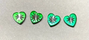 102 pc Green Heart, silver etched star -Findings Jewelry Making - Picture 1 of 3