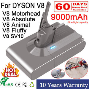 9000mAh for Dyson V8 Li-ion Battery SV10 V8 Absolute V8 Animal Fluffy Vacuum US