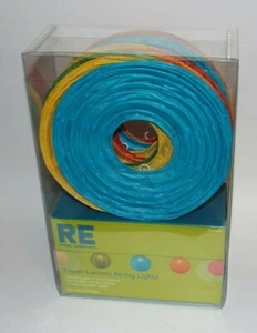 RE Lanterna di carta rotonda multicolore luci stringa festa lanterne 4" nuova con scatola - Foto 1 di 6