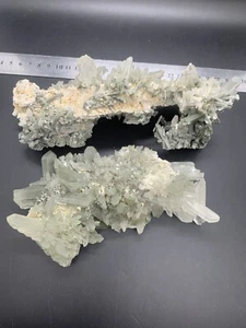 980 Grams Long Chlorine Quartz Specimens Lot Of 2 Pieces. - Picture 1 of 20