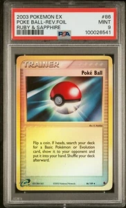 Poke Ball 86/109 Rubino e Zaffiro Reverse Holo - PSA 9 - Foto 1 di 3