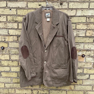 Travel Smith Men's L Cotton Jacket Sport Coat Suede Elbow Patches - Image 1 of 4
