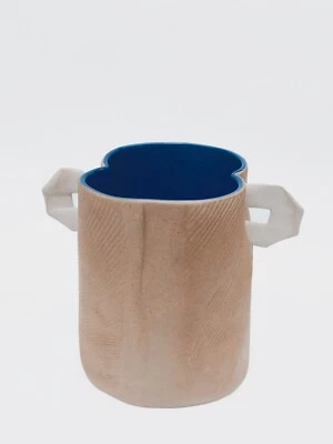 ROSENTHAL STUDIO LINE VASE PAPIERTÜTE BLAU GRIFFE JOHAN VAN LOON DESIGN 16 cm - Bild 1 von 4