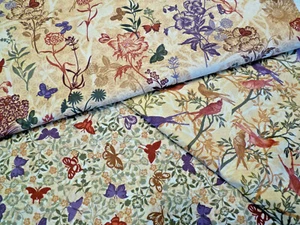 BOTANICAL FANTASY Birds Butterflies Flowers Quilt Cotton 3 Complimentary F/Q - Picture 1 of 10