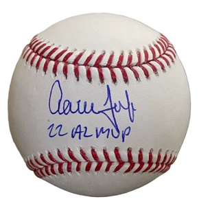 AARON JUDGE Autographed Yankees "2022 AL MVP" Official Baseball FANATICS - Picture 1 of 3