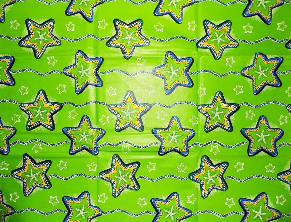 African Starfish Print Fabric 3 yards - Image 1 of 2