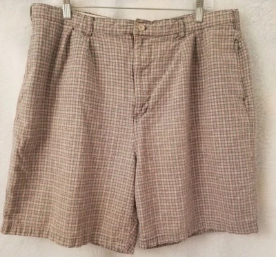 Pantalones Cortos Claybrooke Para Hombre Talla 40 Verde Negro Rojo Blanco Lino a Cuadros Foto 1 de 4