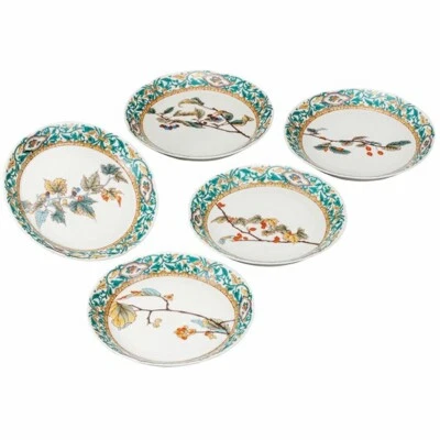 Set Di 5 Piatti Da Portata Kutani Yaki Giapponesi Egawari 6.29in - Immagine 1 di 4