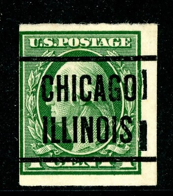 USA 1912 Washington 1¢ Green Schermack Type III Perfs SL Wmk Sc# 408 VFU N117 - Image 1 of 4