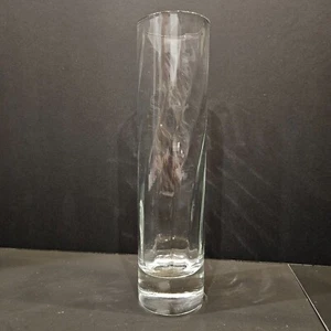 1 - Pasabahce Bud Vase - Swirled Clear Glass. Cylindrical. (#28) - Picture 1 of 7