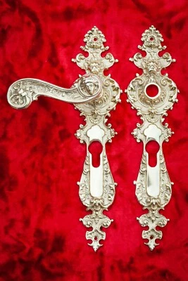 Löwe Türdrücker Türbeschläge Türgriff 290x70mm PZ72mm aus Massiv Messing #K1PZ - Bild 1 von 4