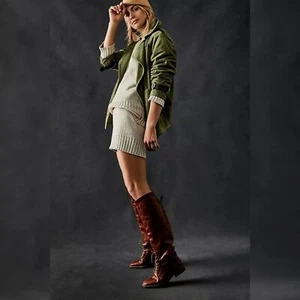 Free People We the Free Tanner Tall Boots in Chicory Coffee Brown Size 37 US 7 - Picture 1 of 12