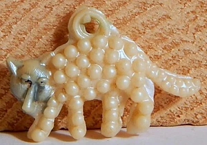 VINT PEARLY CELLULOID FOX RACCOON CHARM JAPAN - Picture 1 of 2