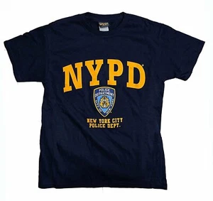 NYPD Men's Short Sleeve Front Yellow Print T-Shirt - Picture 1 of 10