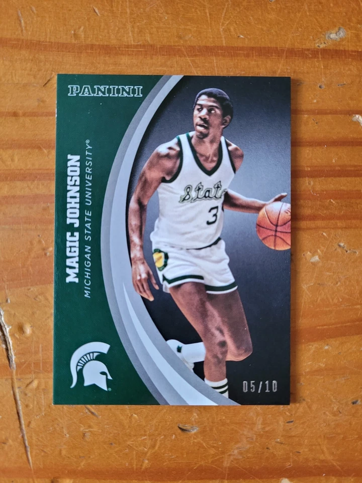 2016 Panini Michigan State #45 Magic Johnson 05/10 Mint HOF Spartans Lakers - Image 1 of 1