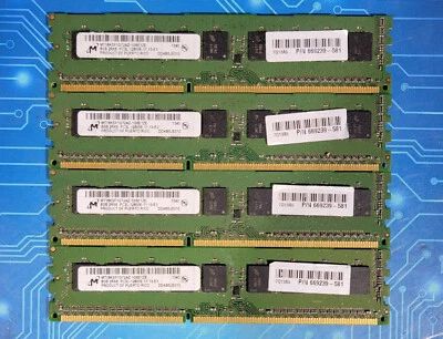 32GB (4x8GB) PC3L-12800E DDR3-1600MHz 2Rx8 ECC Micron MT18KSF1G72AZ-1G6E1 - Image 1 of 2