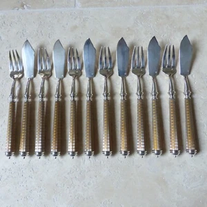 SELTENES ALAIN SAINT JOANIS QUADRILLE VERSILBERTES FISCHSET 12-TEILIG (Set #2) - Bild 1 von 16