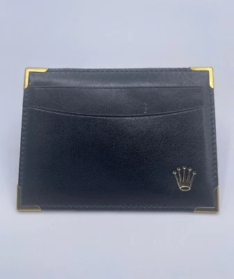 Rolex porta garanzia guarantee holder pelle nero black ref. 101.20.34 vintage - Imagen 1 de 4