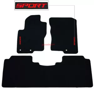 For 11-21 Nissan Frontier Floor Mats Carpets Nylon Black w/ Red Sport - Picture 1 of 3
