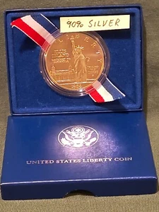 1986 P UNITED STATES Ellis Island Statue Liberty Silver Dollar Coin Better Grade - Picture 1 of 4