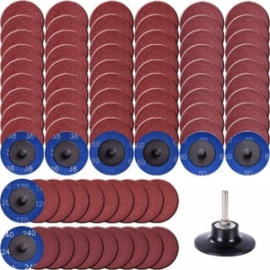 51x 2 pulgadas amoladora de bloqueo de rollo cambio rápido disco de lijado 36 60 80 120 240 grano - Imagen 1 de 12