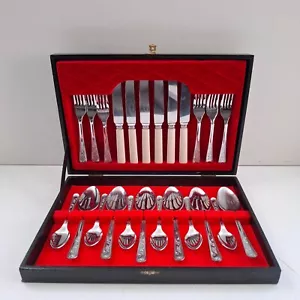 Set posate 24 pezzi Sheffield acciaio inox cromato in scatola originale da mensa - Foto 1 di 13