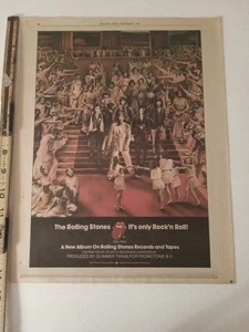 Vintage 1974 The Rolling Stones Full Page AD It's Only Rock'n Roll - Picture 1 of 2