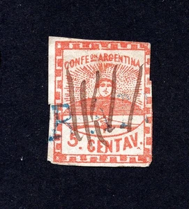 Argentina 1858 stamp Mi#1a used CV=48$ - Picture 1 of 2