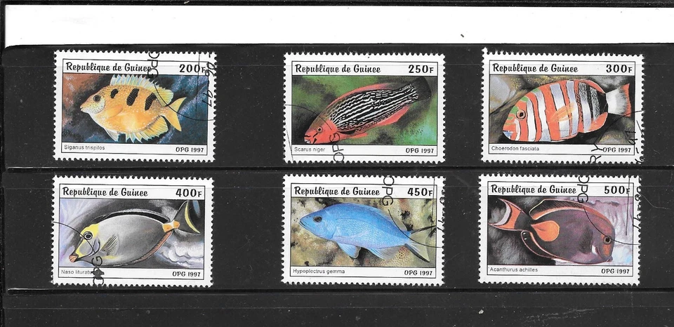 GUINEA SC#1403-9 1997 PECES PICTÓRICOS CTO XF USADO ANTIGUO JUEGO TÓPICO COMPLETO Foto 1 de 1