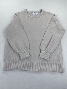Old Navy Damen Tunika Länge Rundhals Pullover hellbraun beige Strick Freizeit Large - Bild 1 von 11