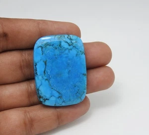 77.00 Cts Turquoise Magnesite Dyed Gemstone Cabochon Best For Jewelry 28x38x5mm - Picture 1 of 7