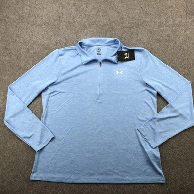 Pullover Under Armour Mujer XL Azul Cuarto Cremallera Manga Larga Entrenamiento Calce Suelto Foto 1 de 4