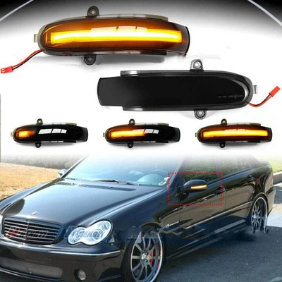 2pcs Dynamic Side Mirror Sequential Light fit for Benz C W203 S203 CL203 2001-07 - Image 1 of 4