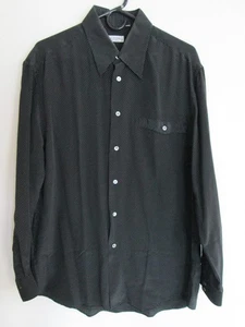 men's Pal Zileri Italy New Black SILK White Micro Dot Dress Shirt L - Picture 1 of 4