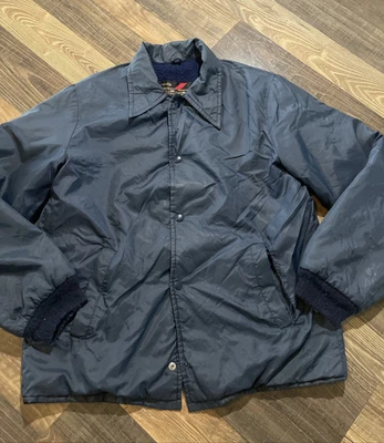 Sears The Mens Store Quality Outerwear Size 38 (M) Navy Jacket **Missing Button - Image 1 of 4