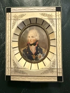 Antique Miniature Framed Portrait Painting-Late 19th Century Horatio Nelson - Picture 1 of 6