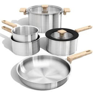 7 Pcs Stainless Steel Cookware Set, 3-ply Base Induction Available Stainless ... - Picture 1 of 8
