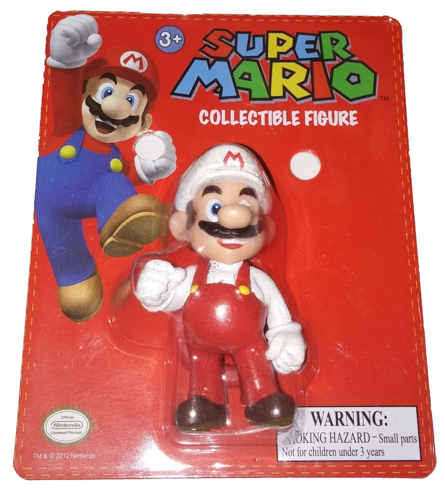 Minifigura de acción Super Mario Brothers Clip on 2 rojo y blanco Fire Mario Foto 1 de 1